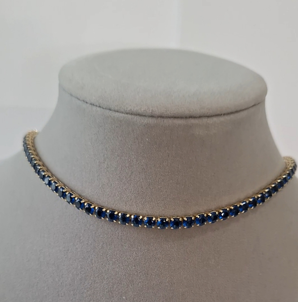Sapphires  tennis necklace